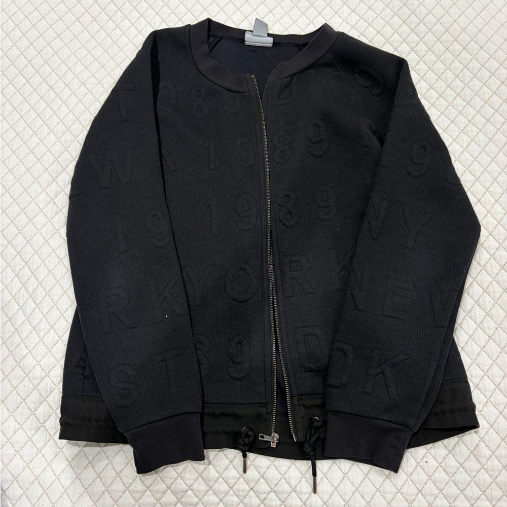 DKNY Black Textured Zip-Up Jacket